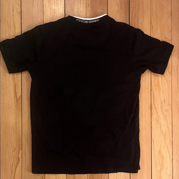 Psycho Bunny Black Short Sleeve Tee with White Trim and Logo - Picture 3 of 7